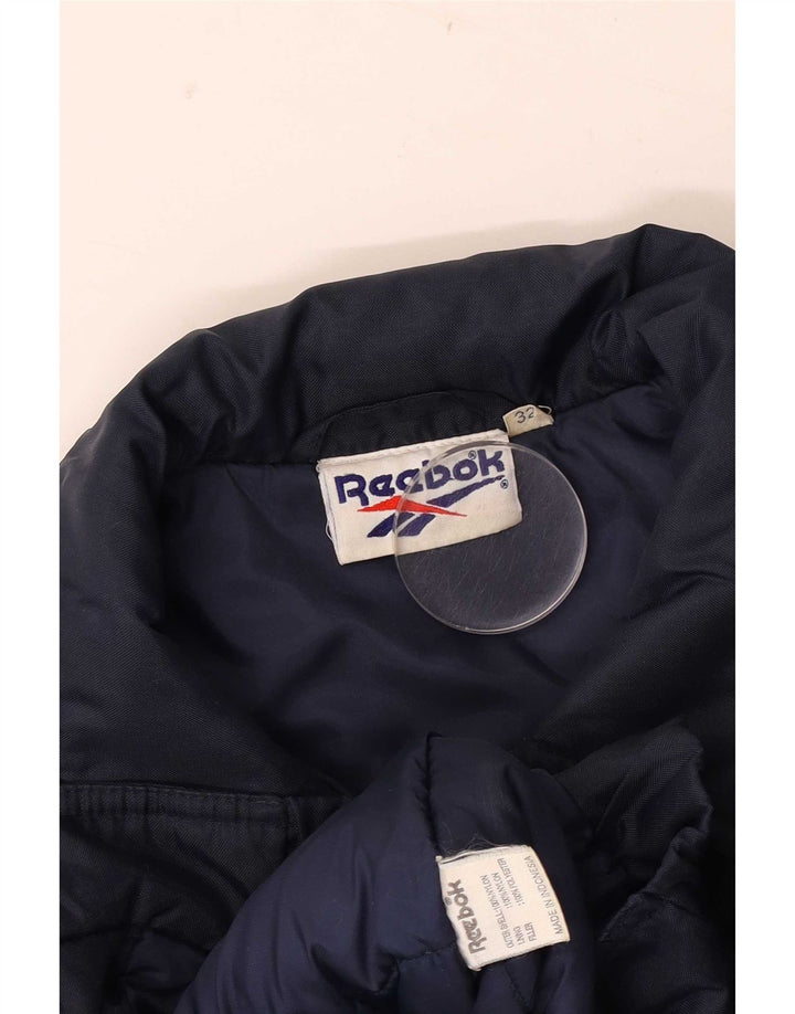 Giubbotto bomber grafico Reebok da ragazzo 13-14 anni in nylon blu navy