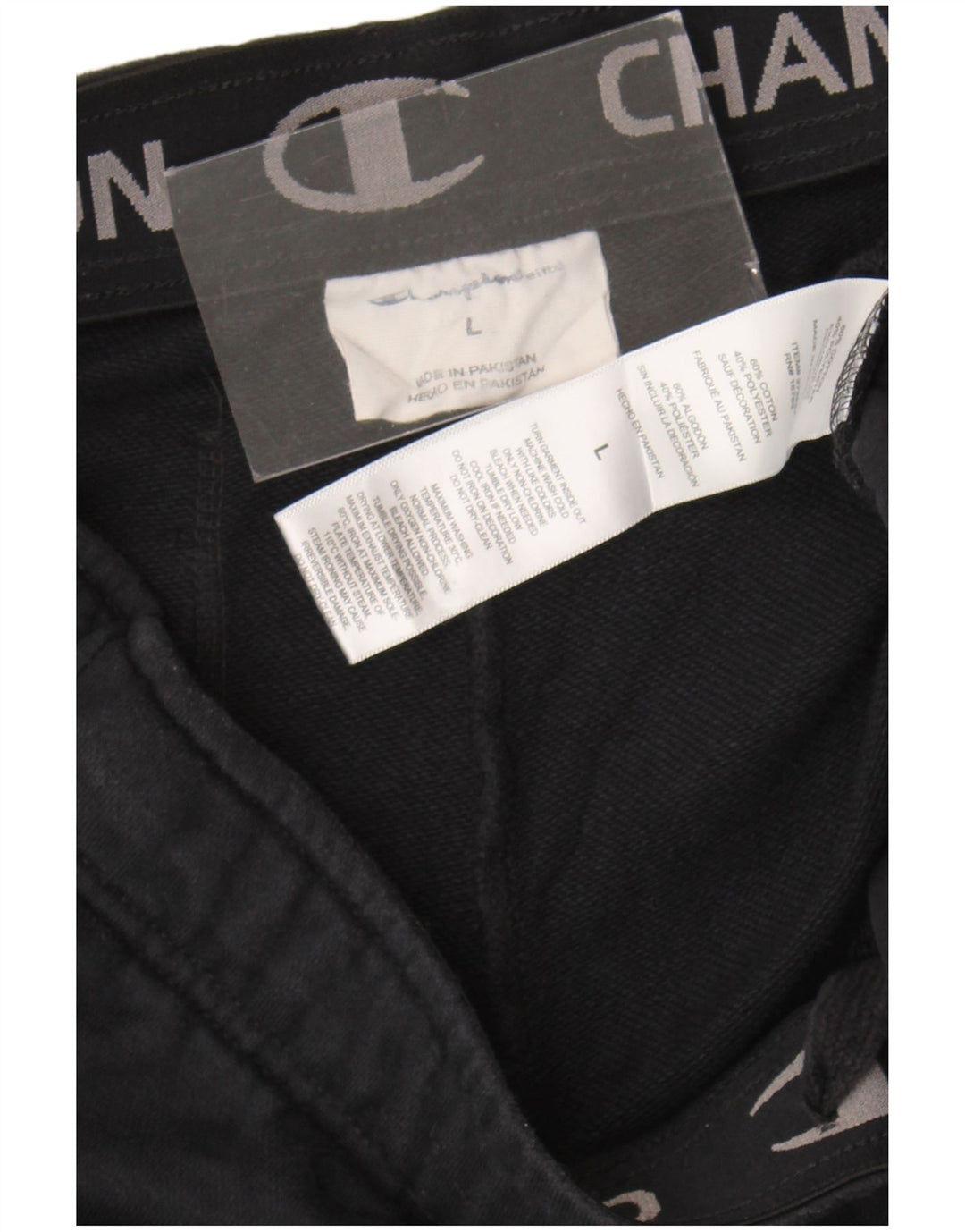 Pantaloncini sportivi da uomo Champion grandi in cotone nero