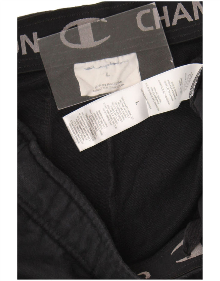 Pantaloncini sportivi da uomo Champion grandi in cotone nero
