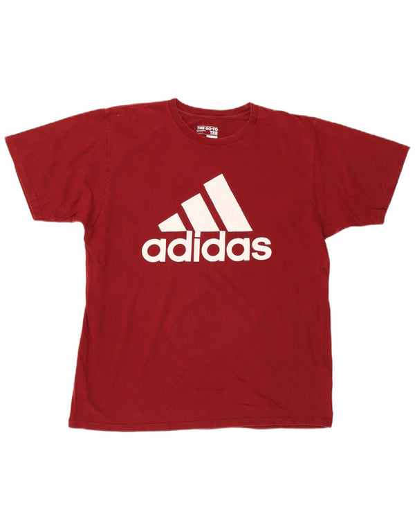 T-shirt grafica da uomo ADIDAS Top XL in cotone rosso