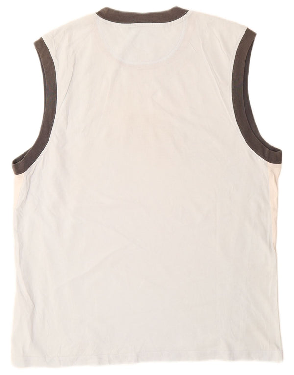 Canotta grafica da uomo Nike UK 42/44 Large Blu Colourblock in cotone