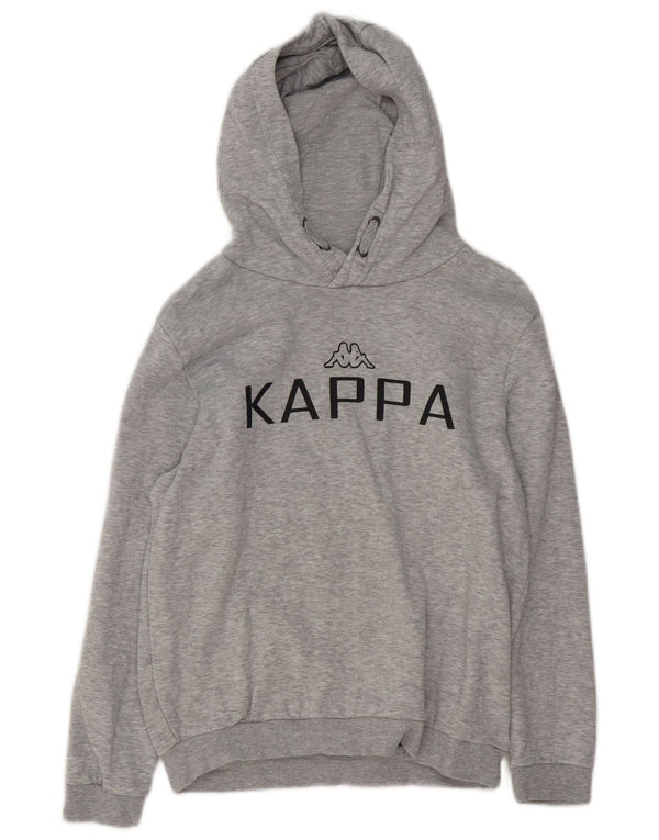 Maglione con cappuccio grafico Kappa per ragazzi 11-12 anni in cotone grigio screziato