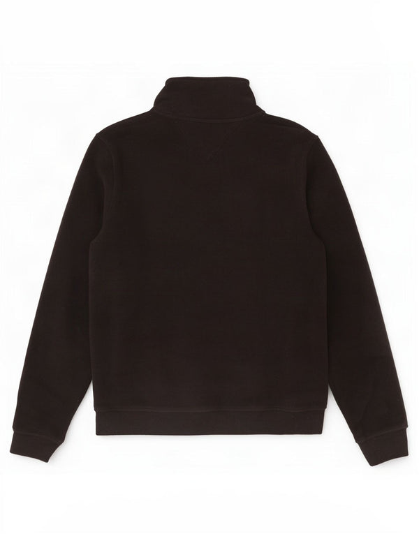 Maglione in pile da uomo Tommy Hilfiger con zip e collo in poliestere nero medio