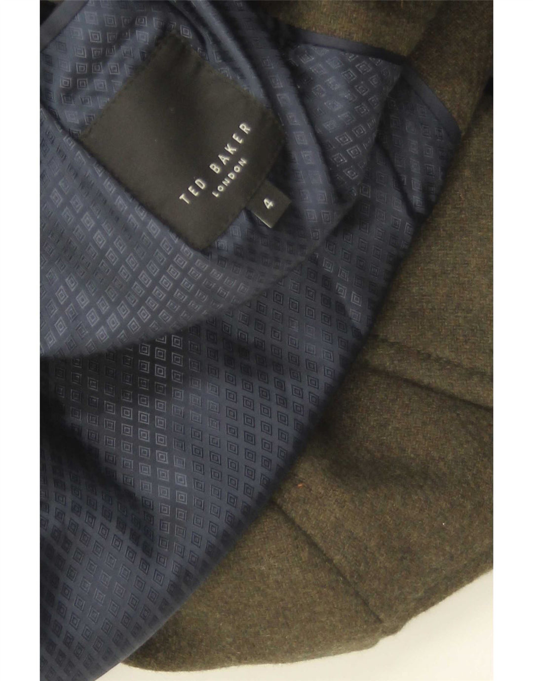 Cappotto da marinaio da uomo Ted Baker taglia 4 grande in lana kaki