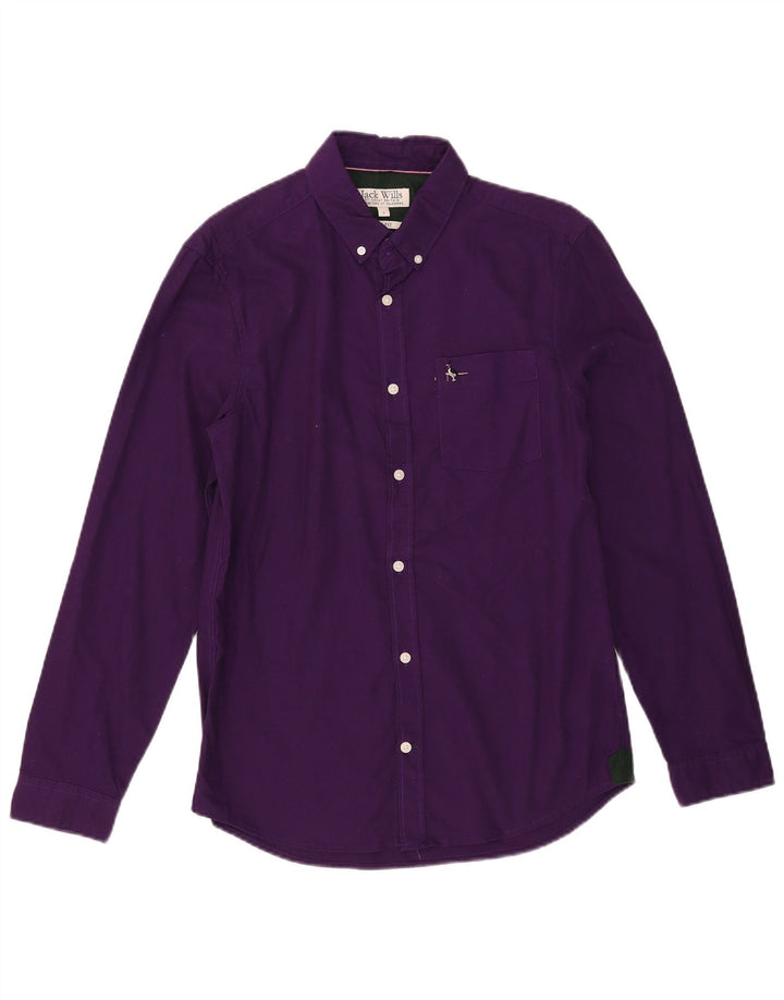 Camicia slim fit da uomo Jack Wills piccola in cotone viola
