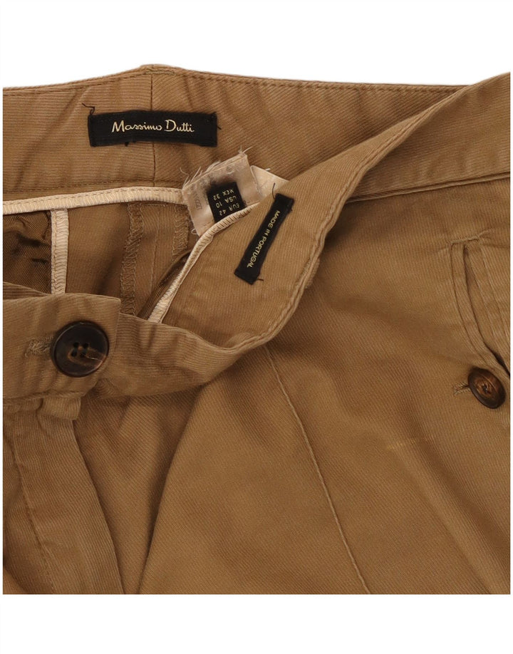 Pantaloni corti slim da donna Massimo Dutti EU 42 Large W34 L26 Beige