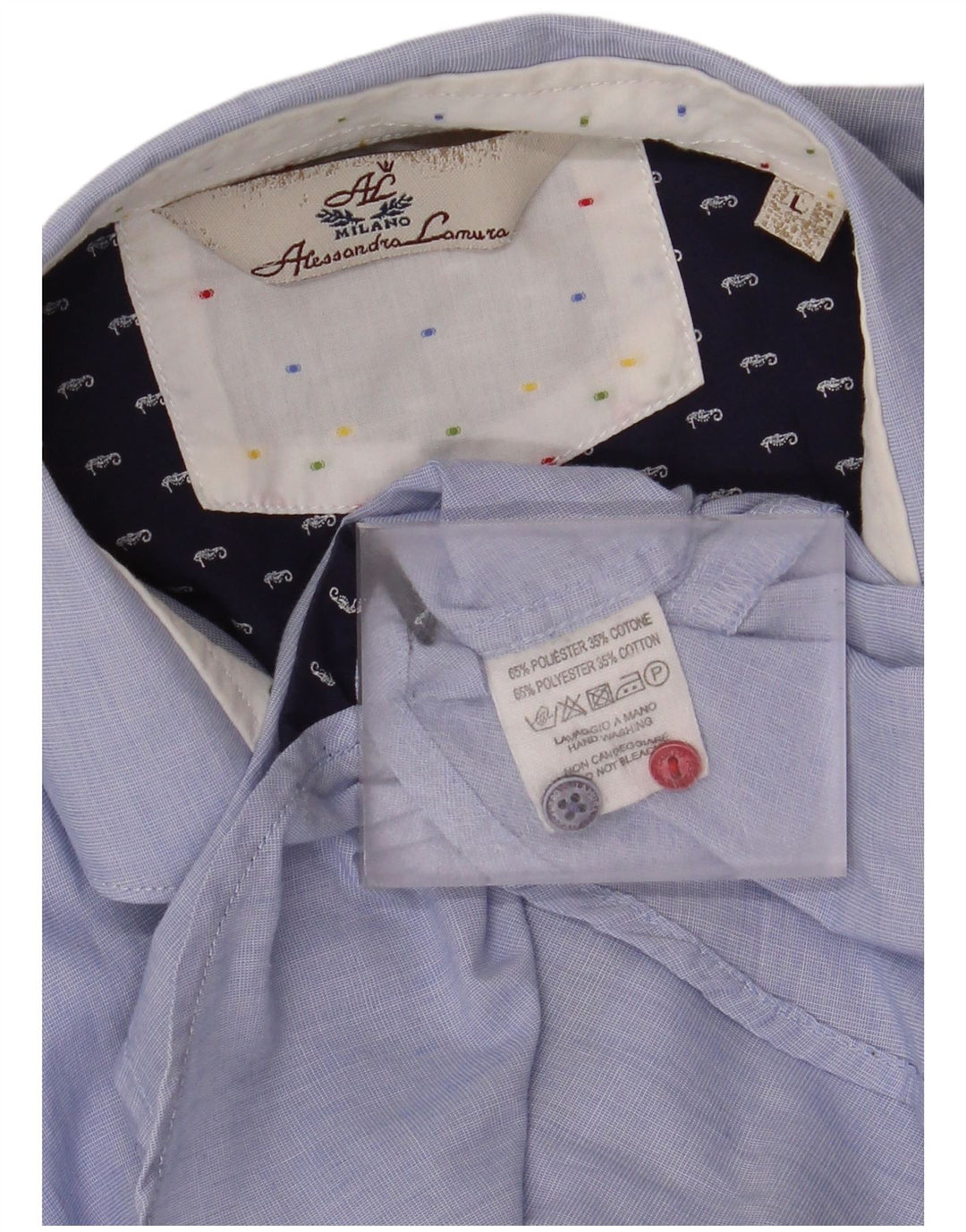 Camicia Uomo Alessandra Lamura Large Blu Poliestere