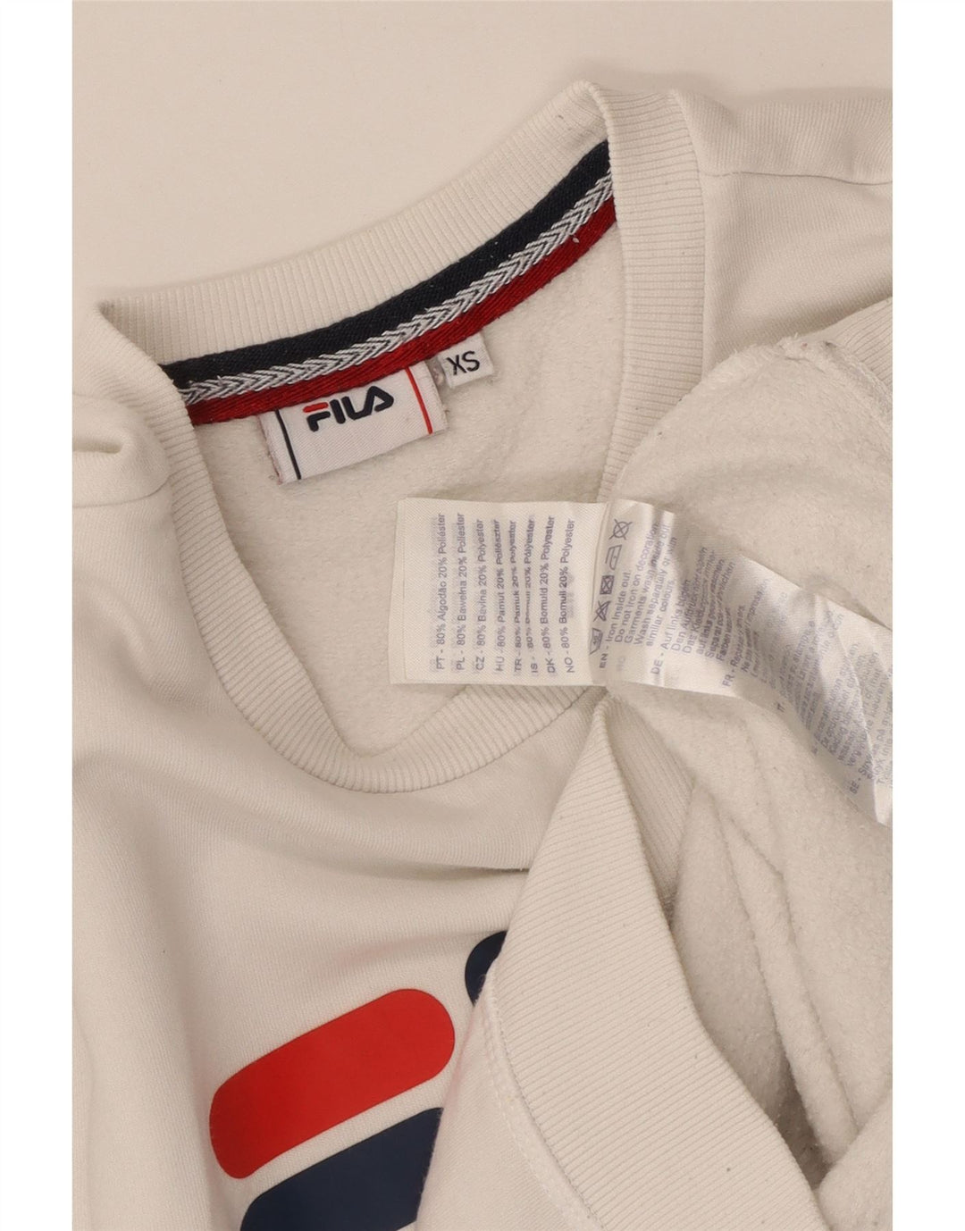 Felpa grafica da uomo FILA Maglione XS Cotone bianco