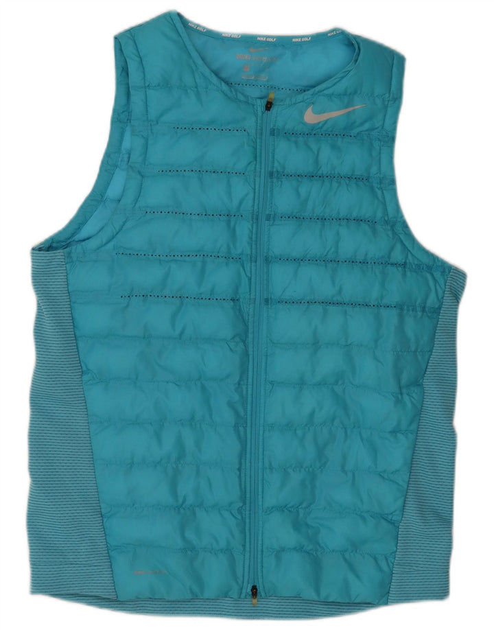 Gilet imbottito da golf da uomo Nike UK 38 poliestere blu medio