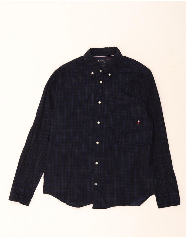 Camicia a quadri vestibilità regolare da uomo Tommy Hilfiger Large Navy Check Preppy