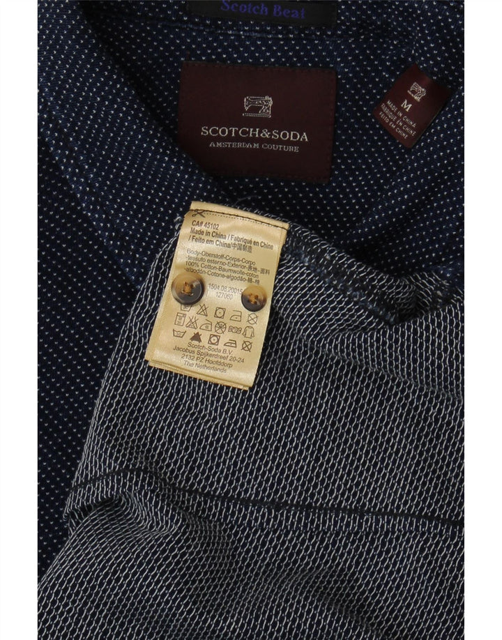 Camicia da uomo Scotch & Soda in cotone maculato medio blu navy