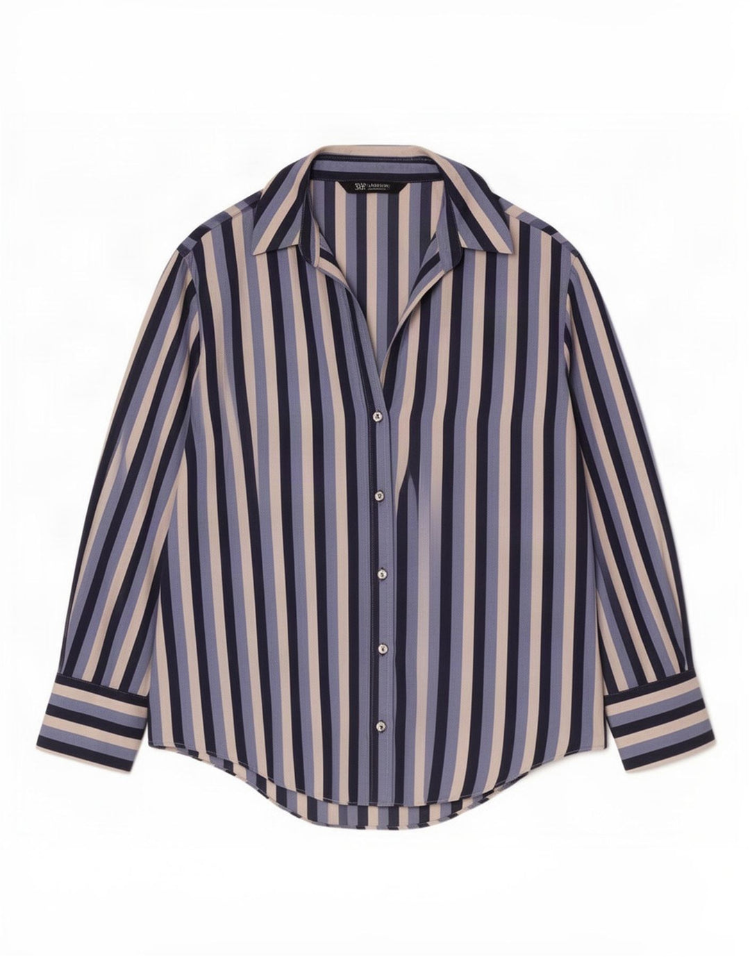 Camicia Zara da donna camicetta UK 10 piccola in poliestere a righe blu