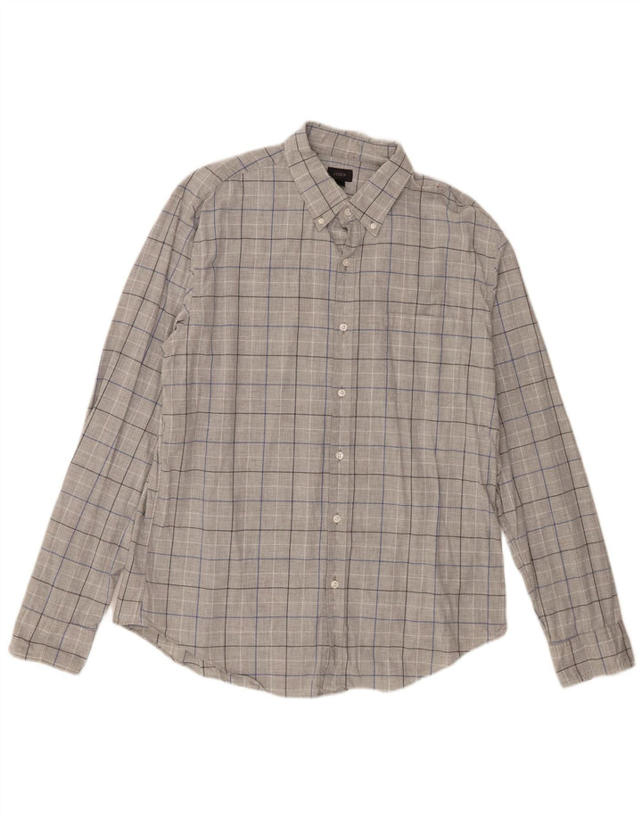 Camicia da uomo J. Crew in cotone a quadri grigi grandi