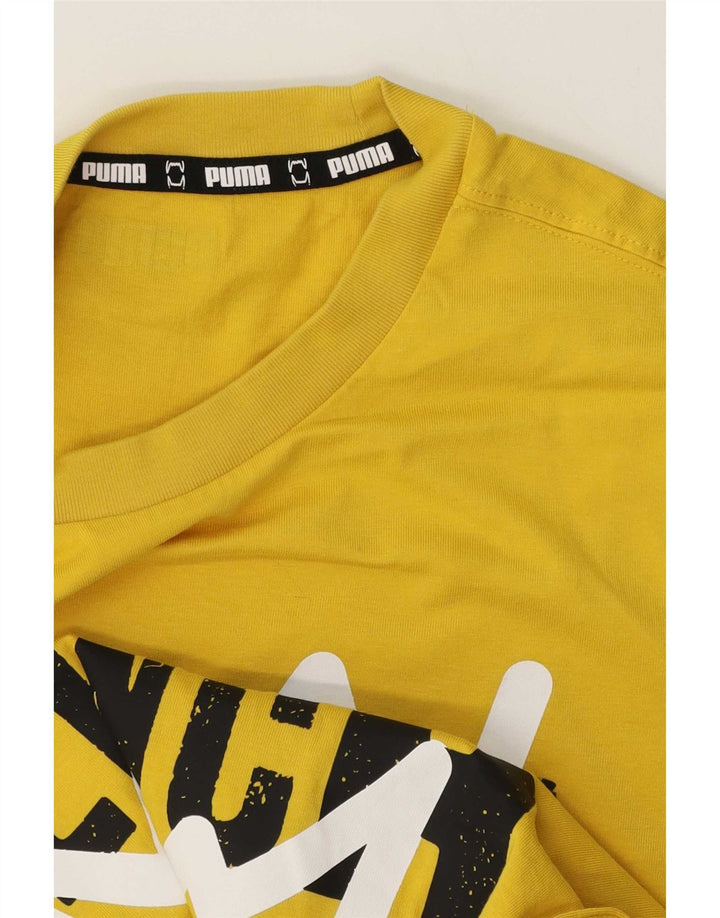 Puma Uomo Don't Flinch Regular Graphic T-shirt Top Small Giallo