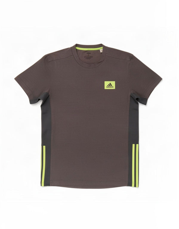 T-shirt Adidas Aeroready da uomo, piccola, in cotone color block grigio