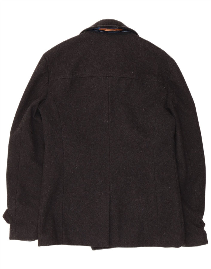 Cappotto da marinaio da uomo Superdry UK 38 lana nera media