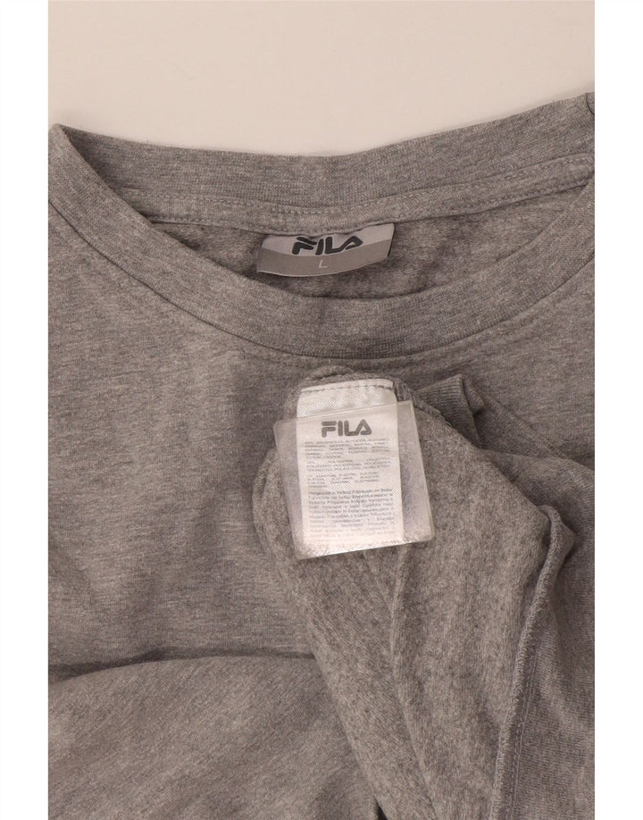Felpa grafica da donna Fila Maglione UK 16 Large Grigio Cotone