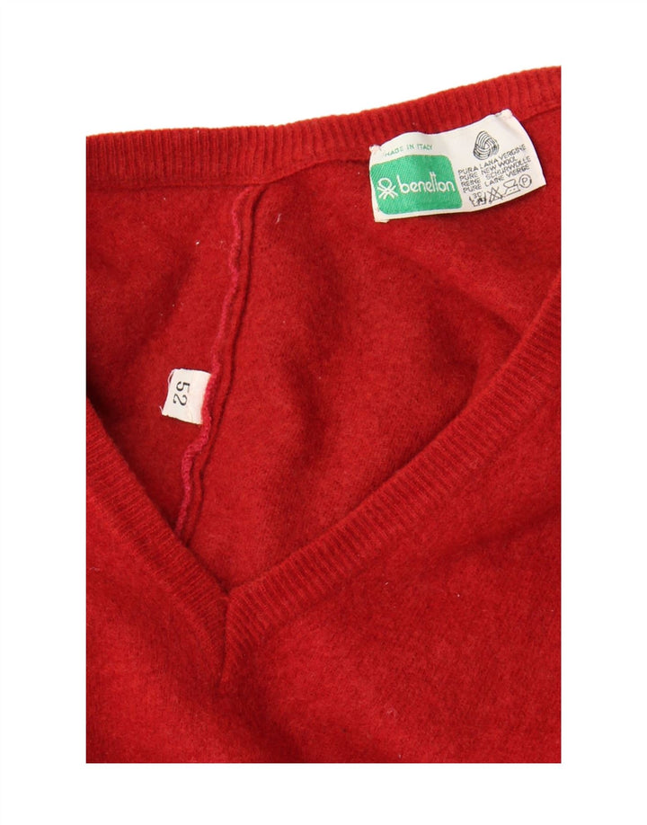 Canotta da uomo Benetton IT 52 Large Maroon Virgin Wool