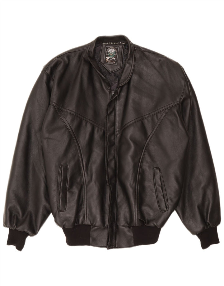 Giacca in pelle da uomo Pervin UK 42 XL Nera