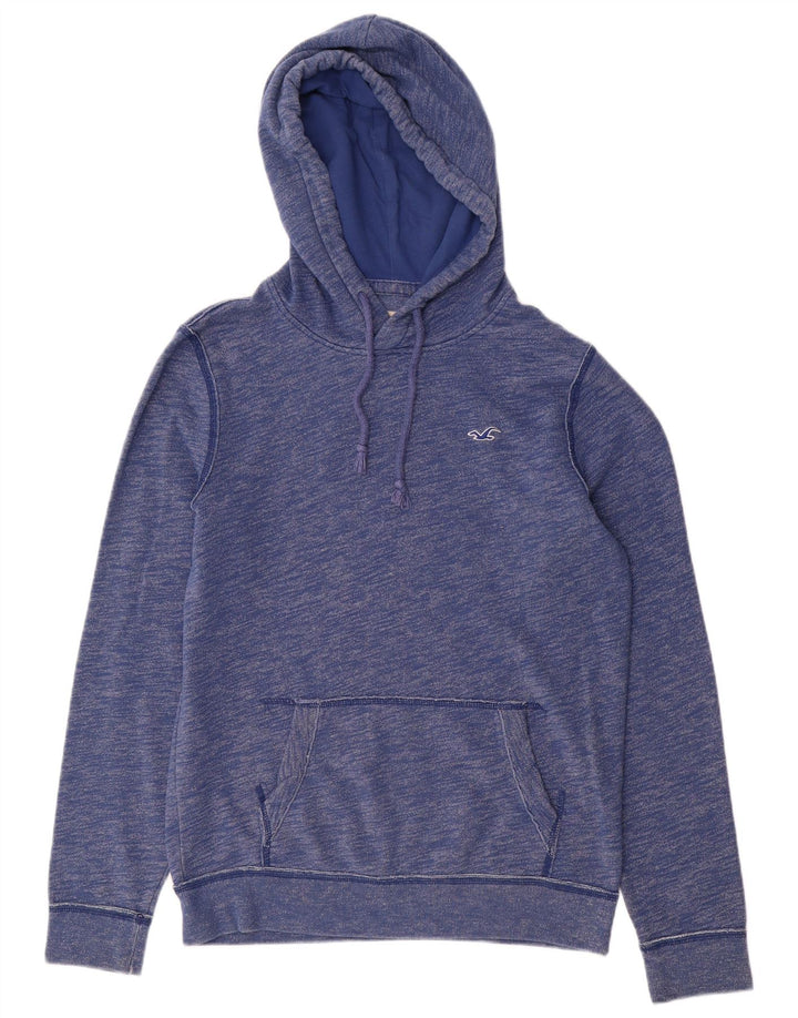 Maglione con cappuccio da uomo HOLLISTER piccolo in cotone chiazzato blu