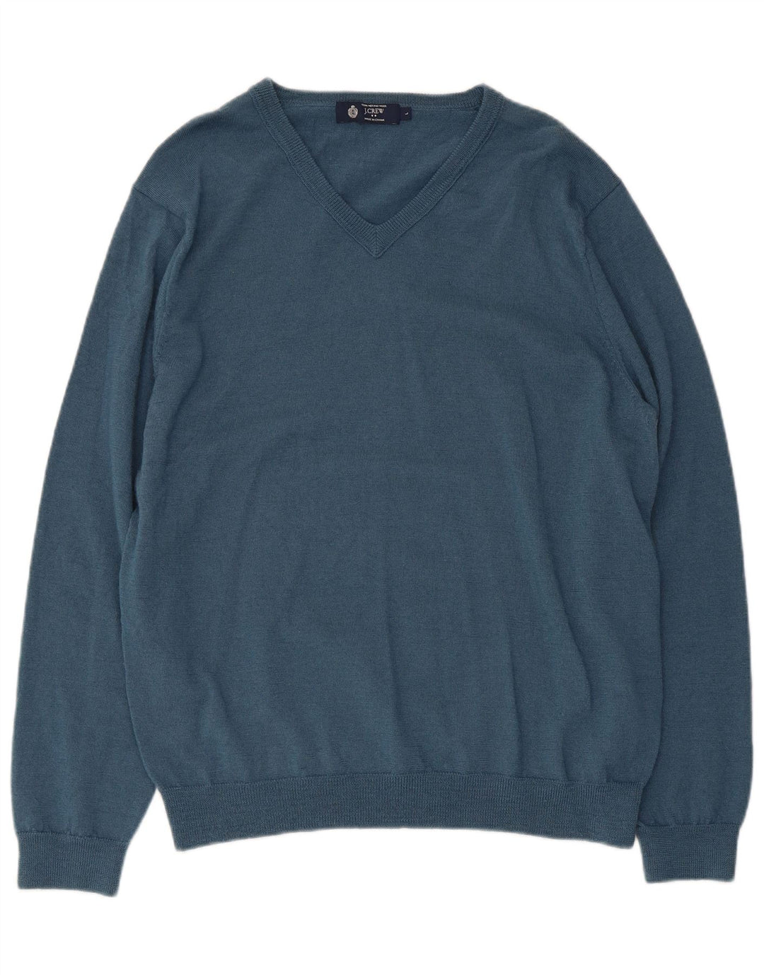 J. Crew Maglione da uomo con scollo a V grande lana merino blu