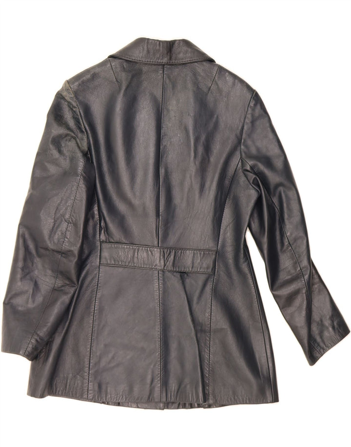 VINTAGE Womens Leather Jacket UK 12 Medium Black Leather Vintage Vintage and Second-Hand Vintage from Messina Hembry 