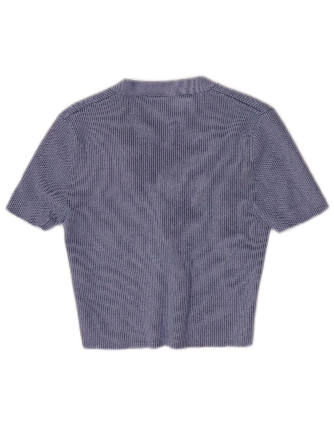 Top corto a maniche corte da donna Zara UK 8 Small in viscosa blu