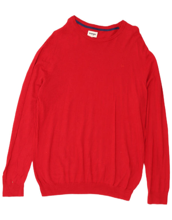 Maglione maglione con scollo a barca da uomo Wrangler 2XL cotone rosso