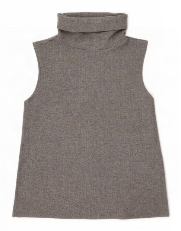 Canotta Zara da donna con collo alto UK 10 piccola poliestere grigio