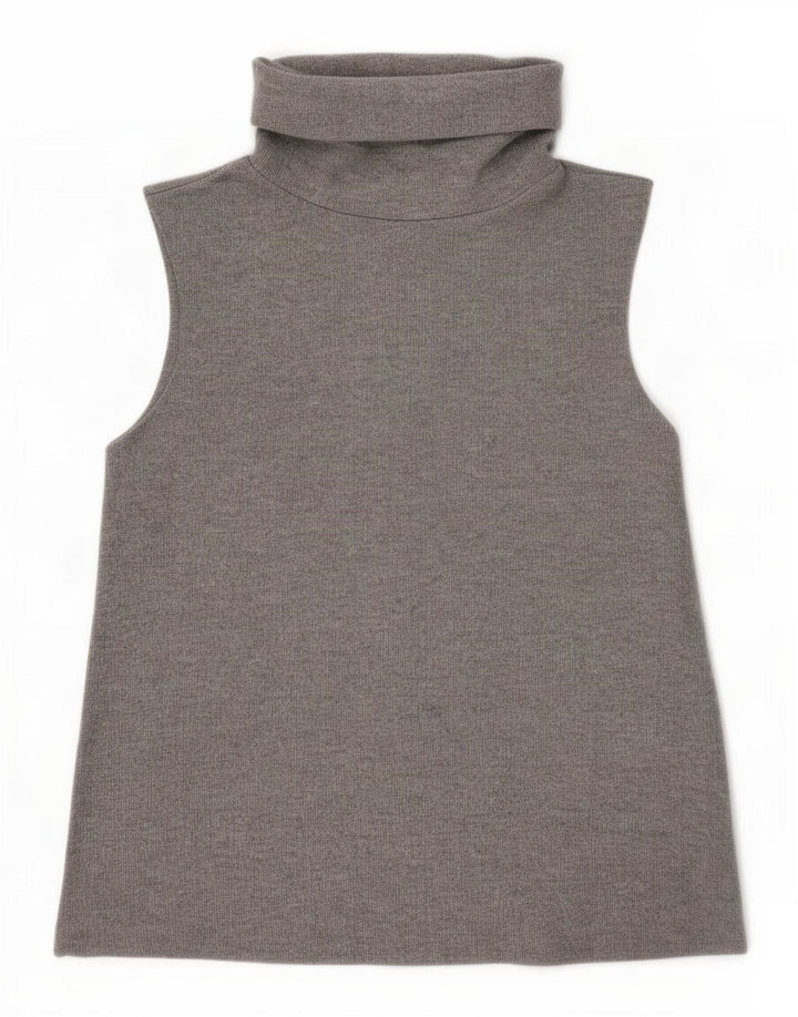 Canotta Zara da donna con collo alto UK 10 piccola poliestere grigio