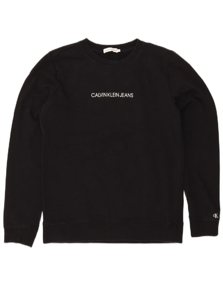 CALVIN KLEIN Felpa con grafica per ragazzi 15-16 anni in cotone nero