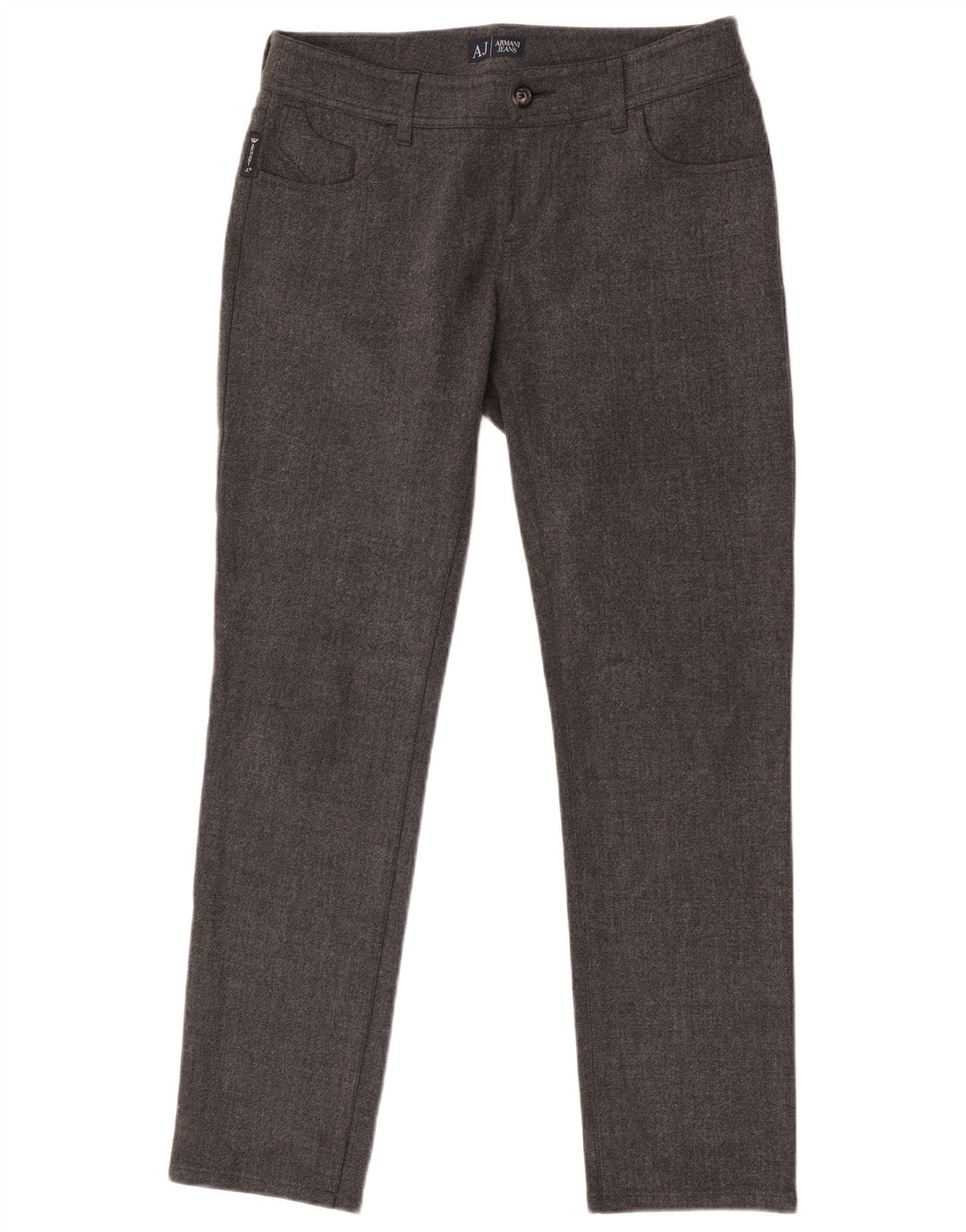 Pantaloni casual slim fit da uomo Armani W28 L29 poliestere grigio