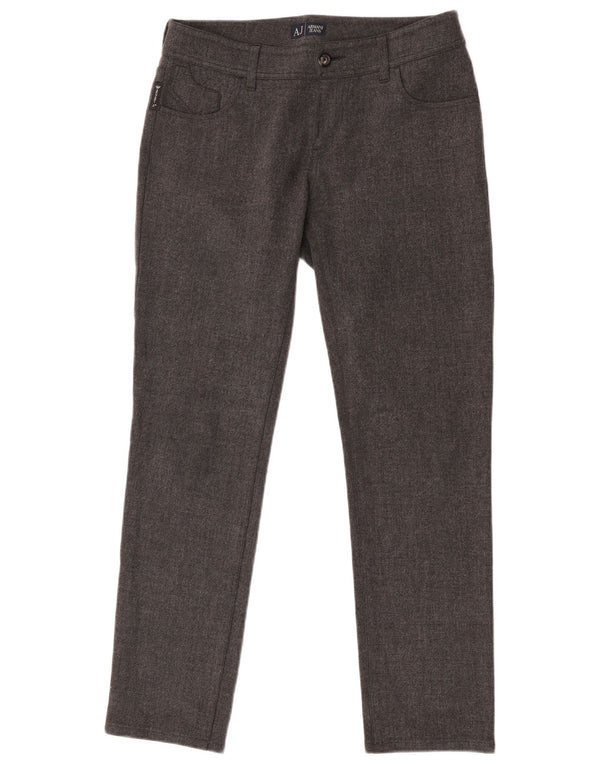 Pantaloni casual slim fit da uomo Armani W28 L29 poliestere grigio