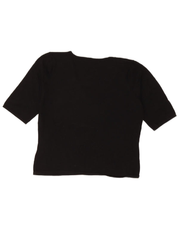 T-shirt corta da donna Marks & Spencer UK 16 grande viscosa nera