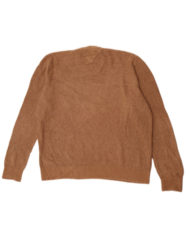 Maglione maglione girocollo da uomo Tommy Hilfiger XL in cotone marrone