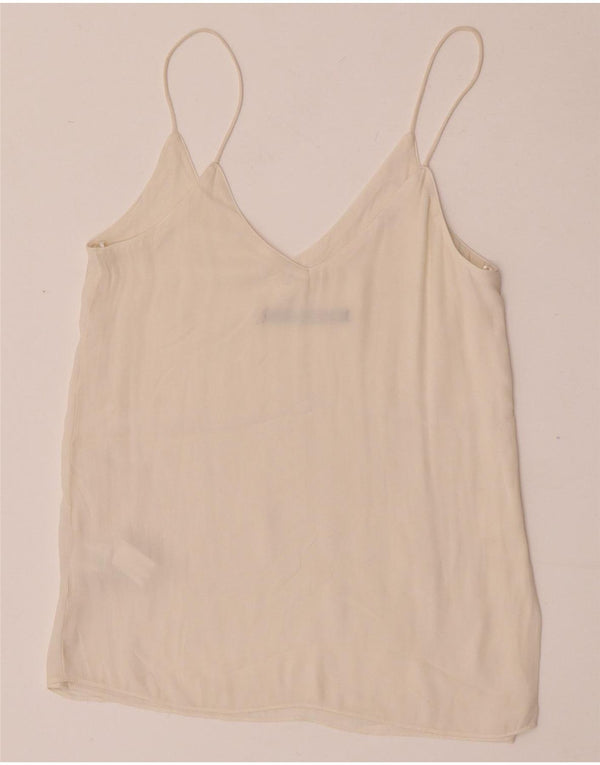 Canotta da donna Zara UK 6 XS poliestere bianco sporco