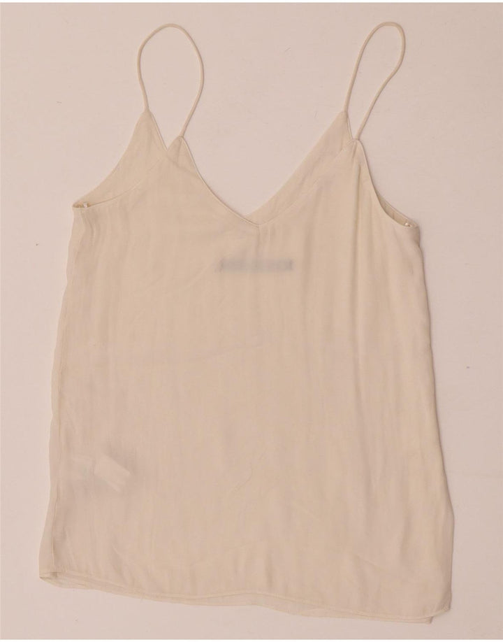 Canotta da donna Zara UK 6 XS poliestere bianco sporco