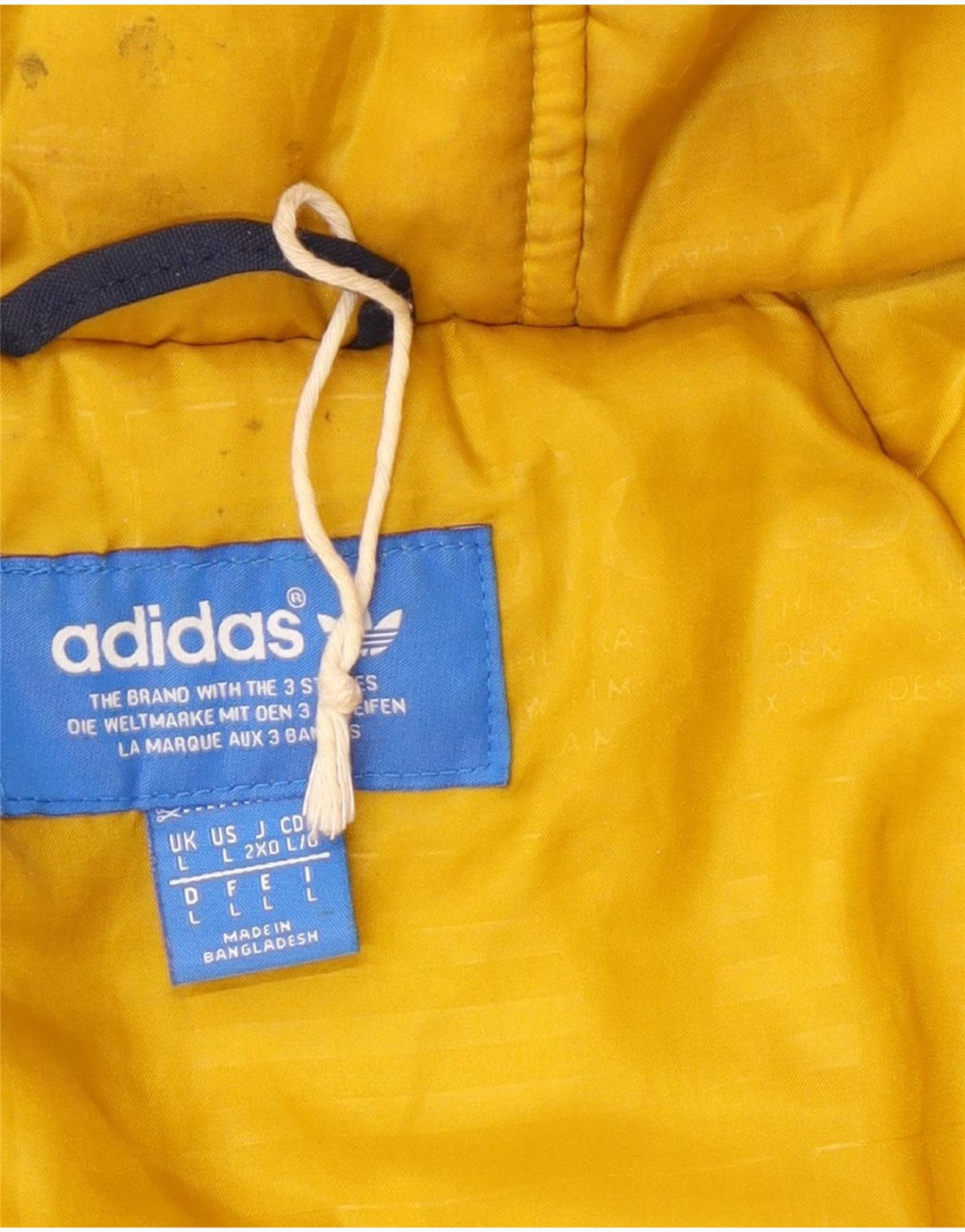 Cappotto imbottito con cappuccio da uomo Adidas UK 40 grande poliestere blu navy