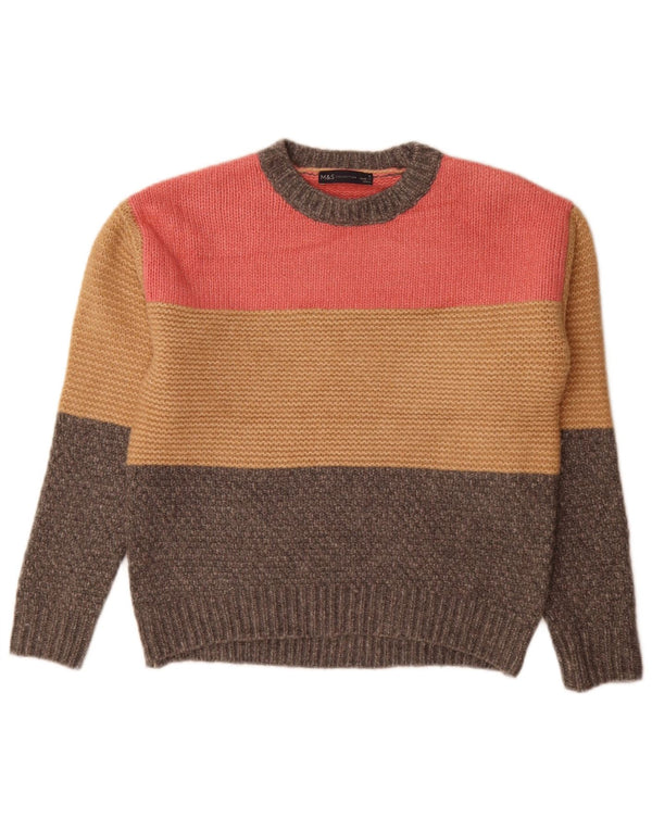 Maglione maglione girocollo da donna Marks & Spencer UK 10 piccolo grigio