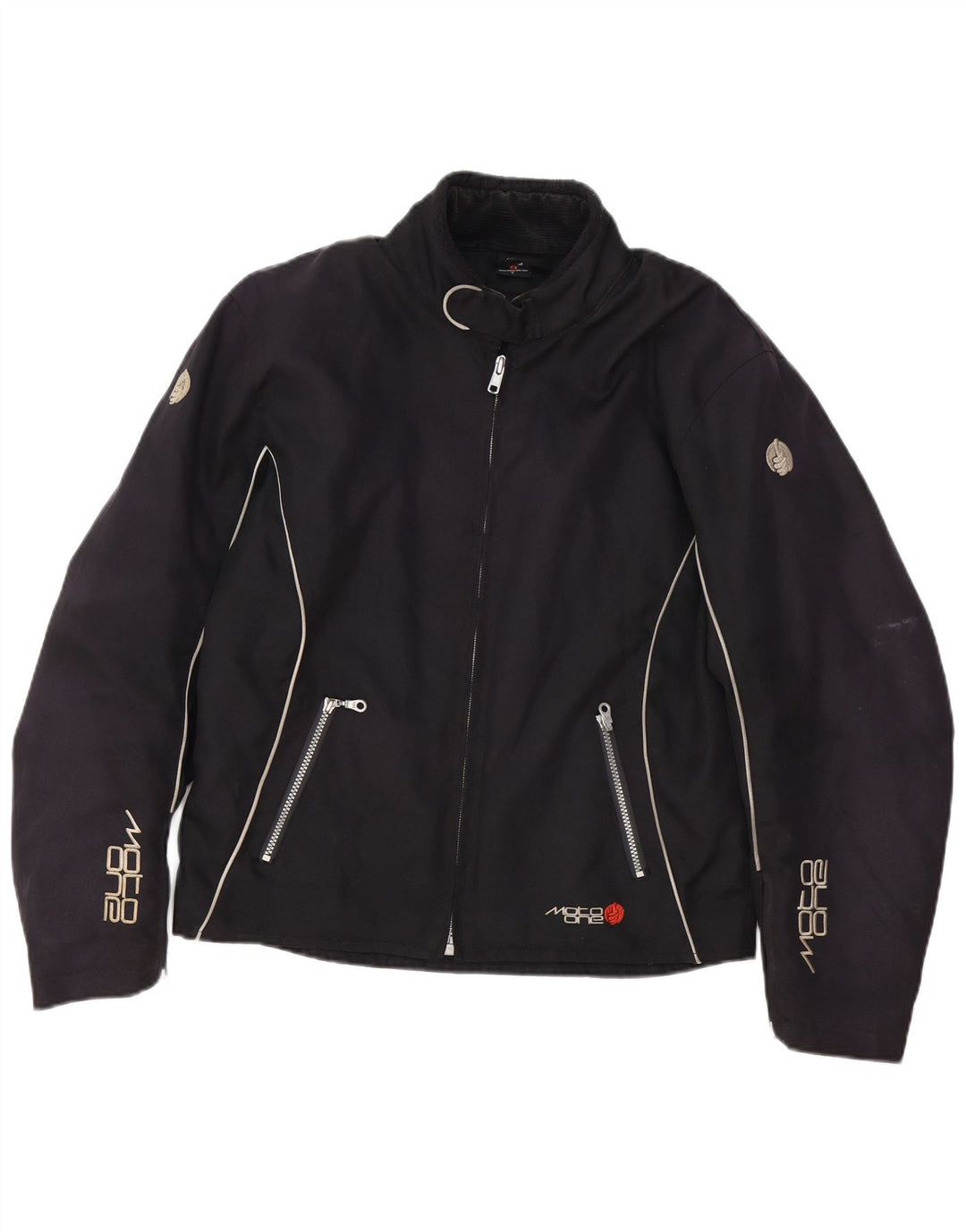Giacca da corsa grafica da uomo Moto One UK 40 grande nera