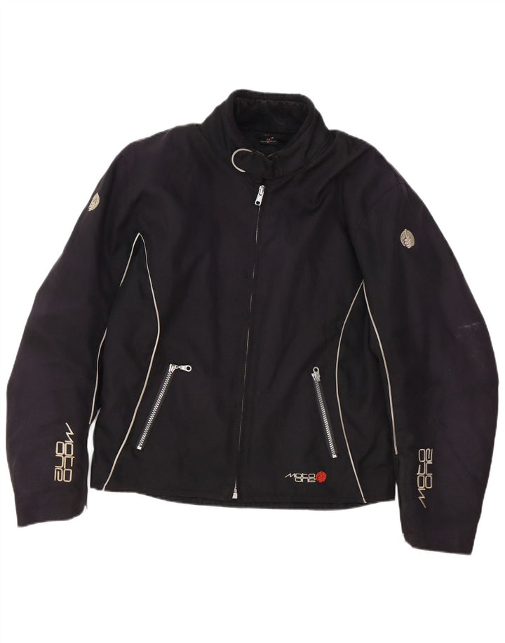 Giacca da corsa grafica da uomo Moto One UK 40 grande nera