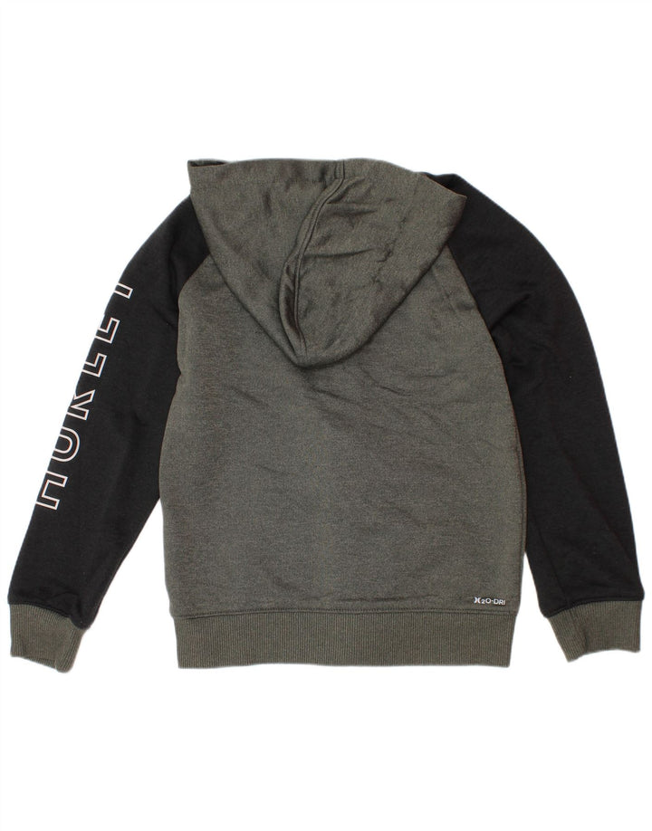Felpa con cappuccio e zip grafica Hurley per ragazzi 5-6 anni in poliestere color block grigio