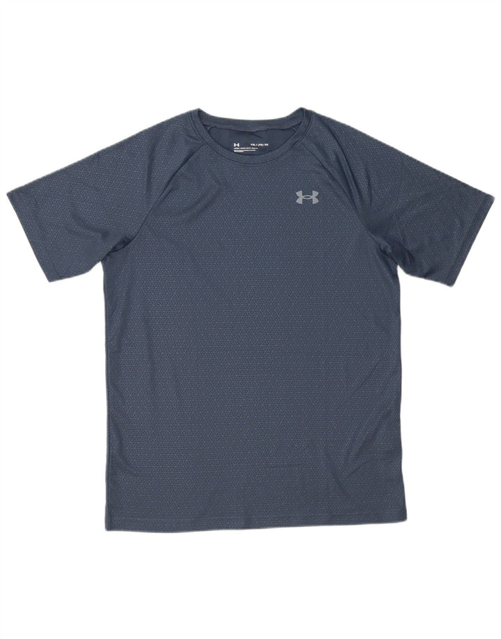 Maglietta da ragazzo Under Armour Top 13-14 anni XL Poliestere geometrico grigio