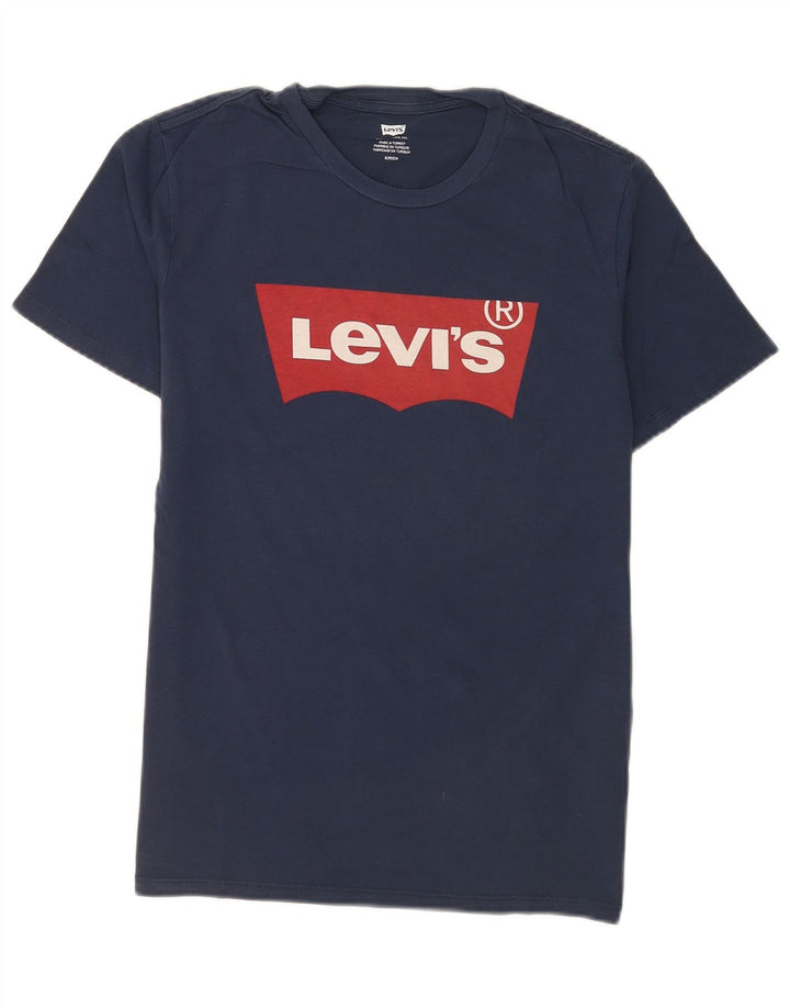 T-shirt grafica da uomo Levi's Top Small in cotone blu navy