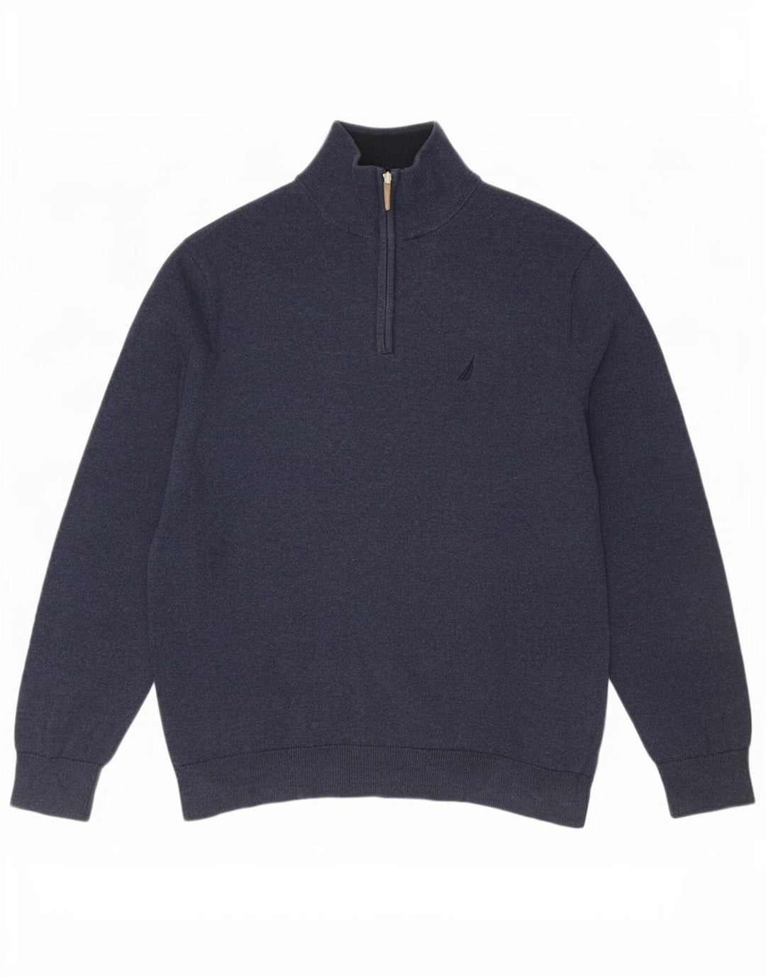 Maglione da uomo Nautica con zip e collo grande in cotone blu navy