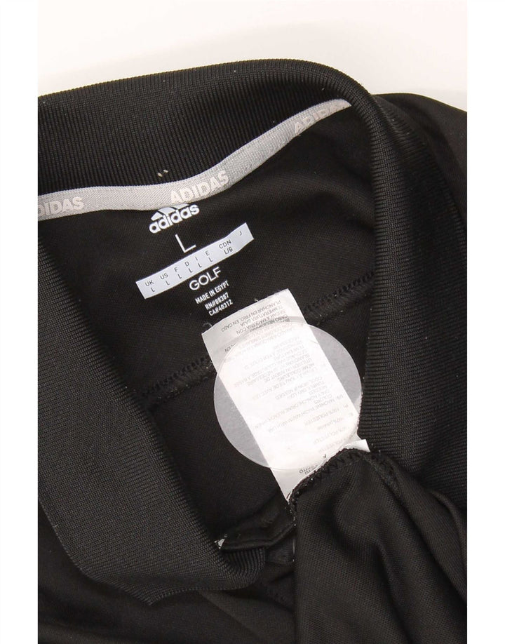 Polo da golf da uomo Adidas Large nera in poliestere