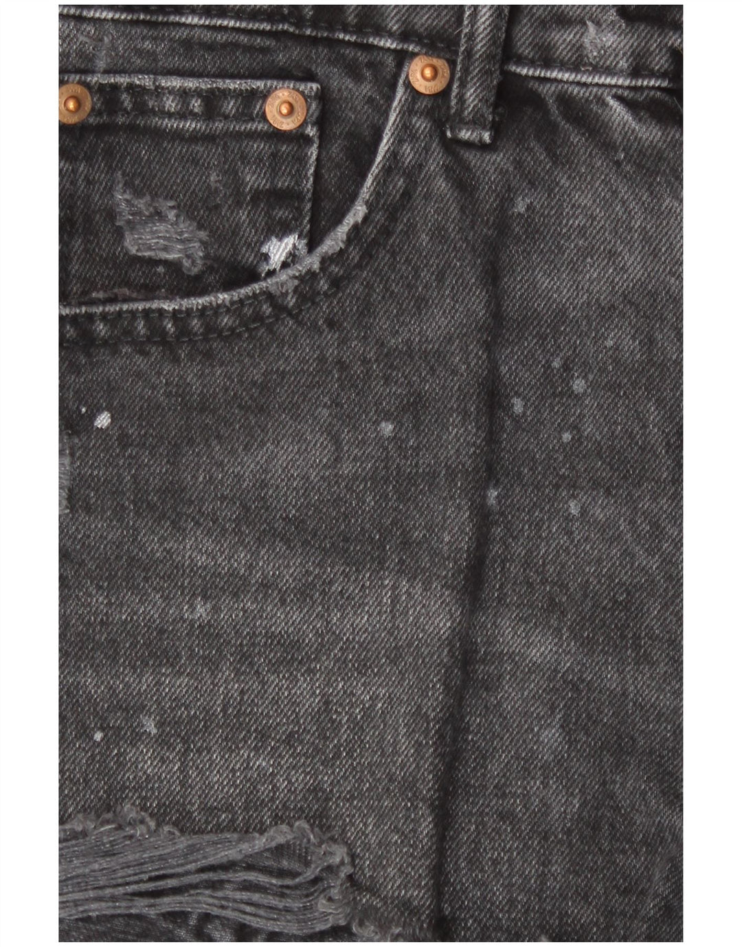 Pantaloncini in denim invecchiato da donna Zara EU 36 XS W26 neri