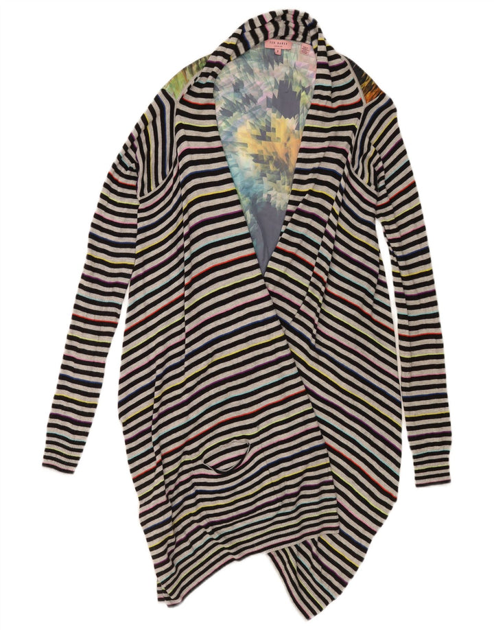 Maglione cardigan asimmetrico da donna Ted Baker taglia 2 piccolo multicolore