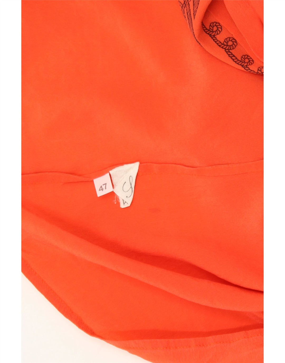 VINTAGE Womens Front Tie Shirt Blouse IT 46 Large Orange Striped Vintage Vintage and Second-Hand Vintage from Messina Hembry 