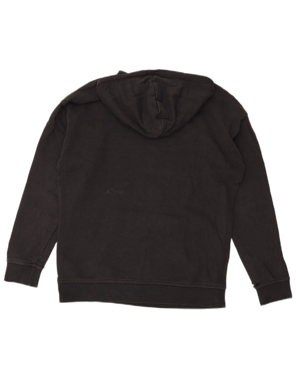 Felpa con cappuccio oversize grafica da donna Adidas UK 10 piccola in cotone nero